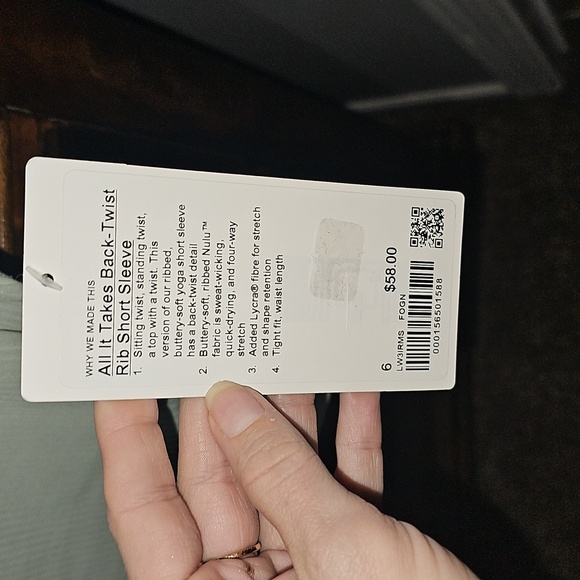 Lululemon Nwts All It Takes Back-Twist Rib Short Sleeve Tops! Sz 6 FOGN! - Picture 5 of 9